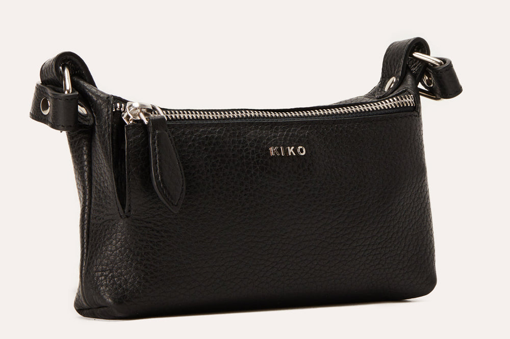 STYVU Genuine Pebble Leather Simple Crossbody Bag