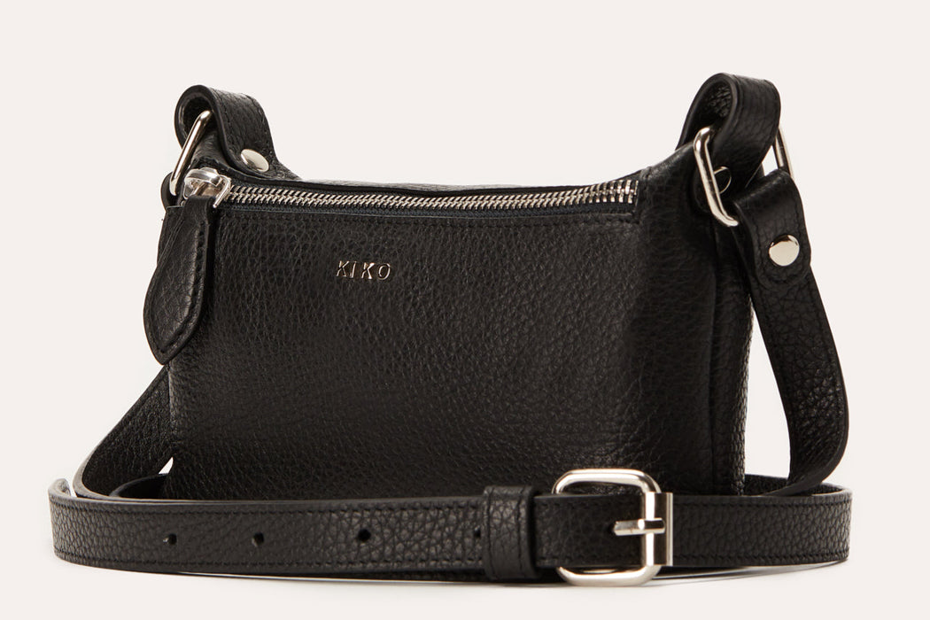 STYVU Genuine Pebble Leather Simple Crossbody Bag