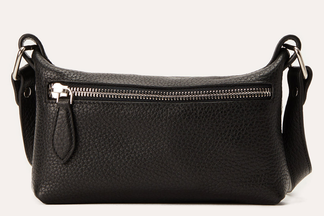 STYVU Genuine Pebble Leather Simple Crossbody Bag