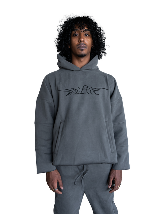STYVU Heavyweight Raw-Edge Oversized Hoodie