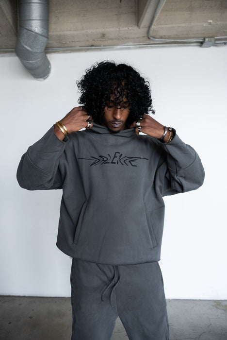 STYVU Heavyweight Raw-Edge Oversized Hoodie